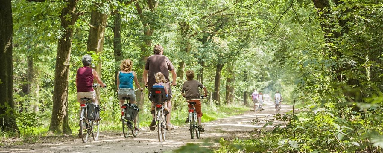 Kinderen op e-bike in bos - Bus vol Bikes klanten